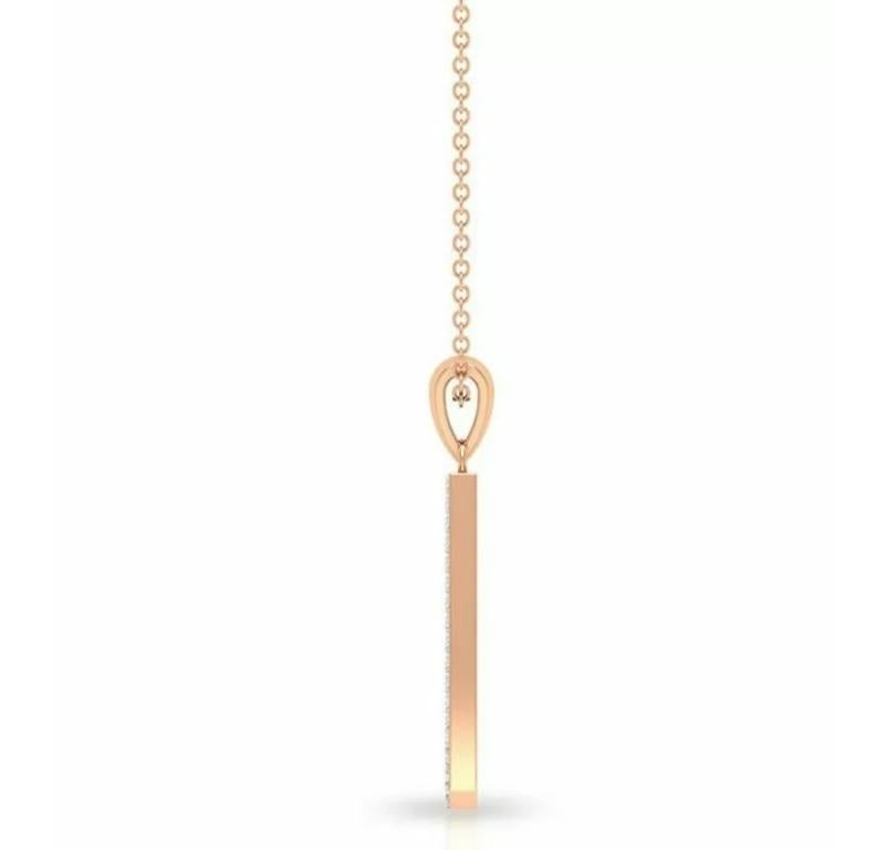 Taille ronde Collier J Letter Collier pendentif initial en or massif 14 carats avec diamants en vente