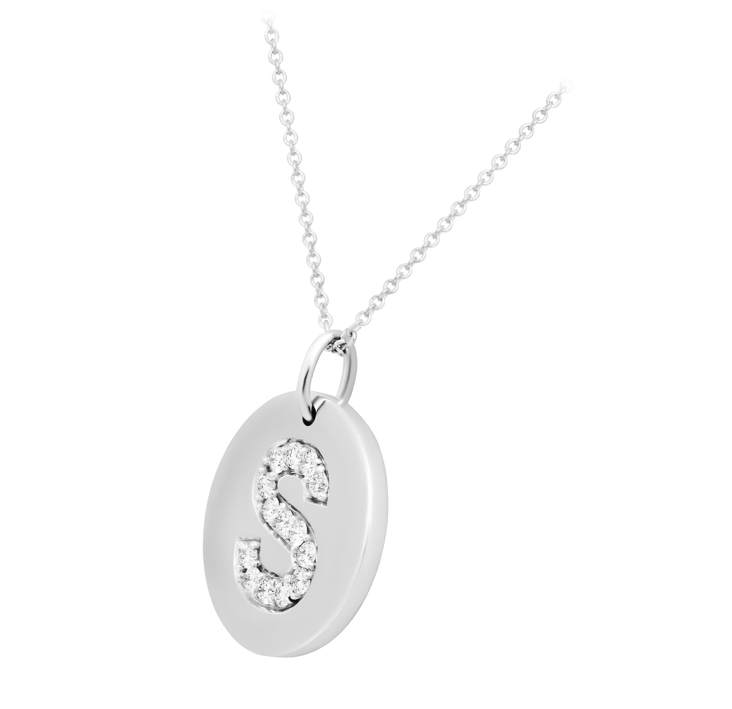 Ciondolo con diamante con iniziale 