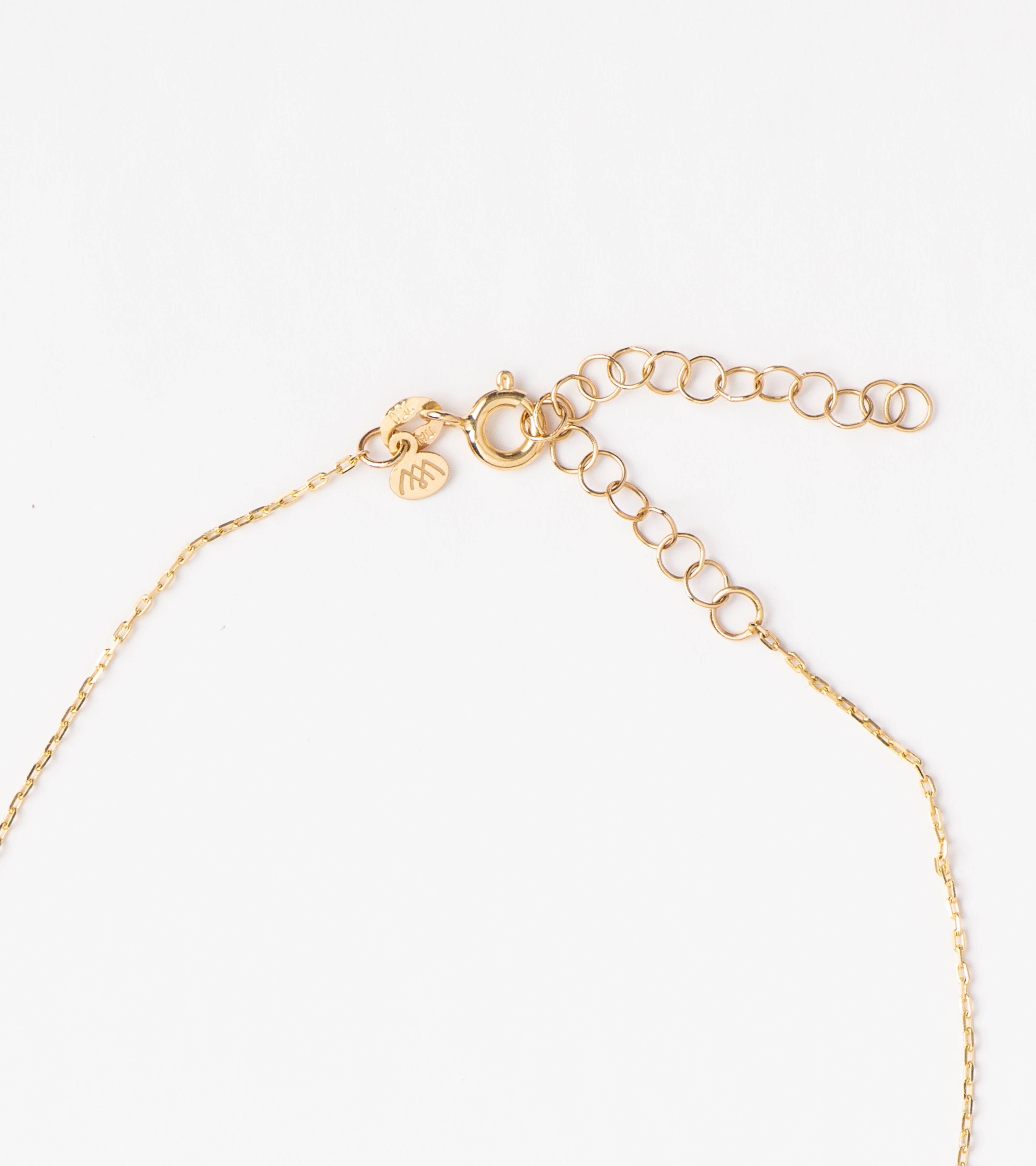 Contemporary Diamond Initial Petal Pearl Necklace, Natural Diamonds 18K For Sale