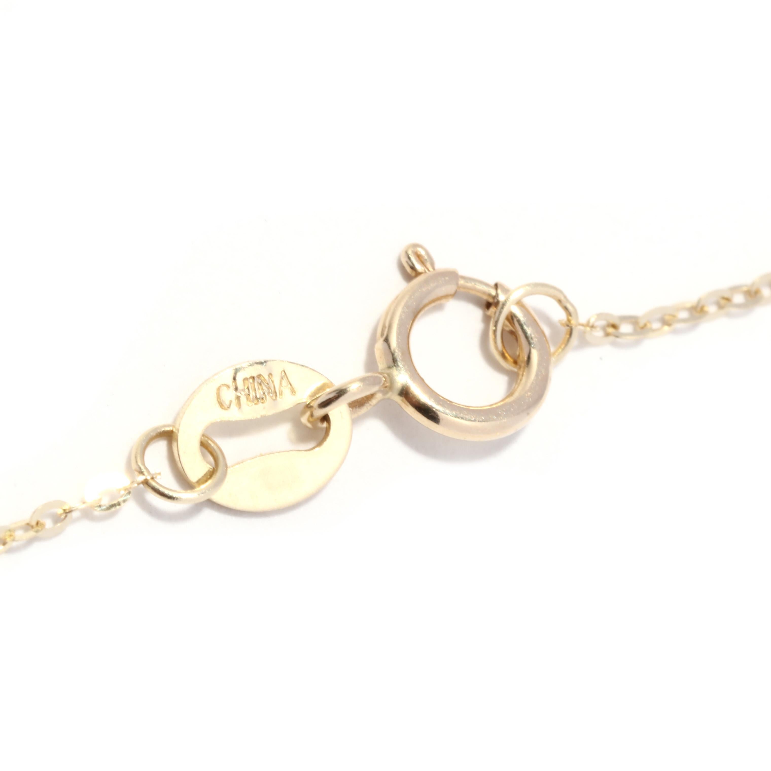 Women's or Men's Diamond Initial R Necklace, 14K Yellow Gold, Length 16 Inches, Single Stone