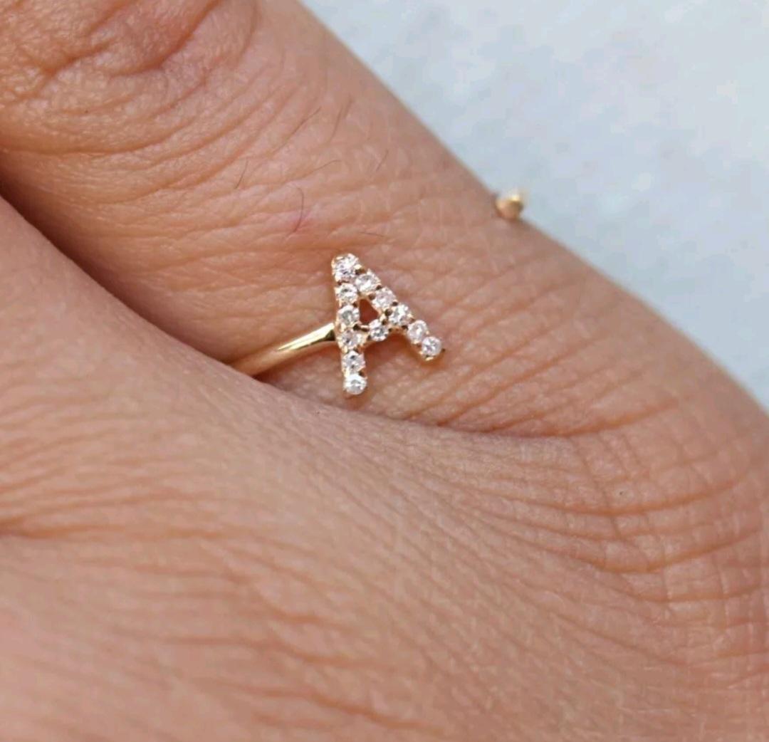 Diamond Initial Ring Open Ring 14k Gold Alphabet Band Ring Birthday Gift Charm

Total Carat Weight
0.24 & Under
Diamond Weight
0.05 Cts Approx
Setting
Pave
Base Metal
Yellow Gold, 14k
Band Width
2 mm
Brand
Handmade
Material
14K Solid Gold, Natural
