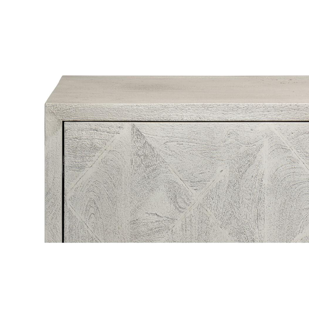 Metal Diamond Inlay Modern Credenza For Sale
