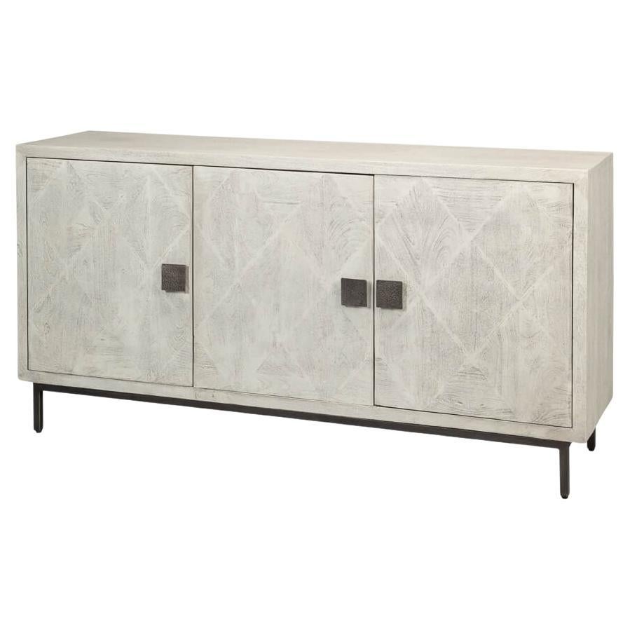 Diamond Inlay Modern Credenza For Sale