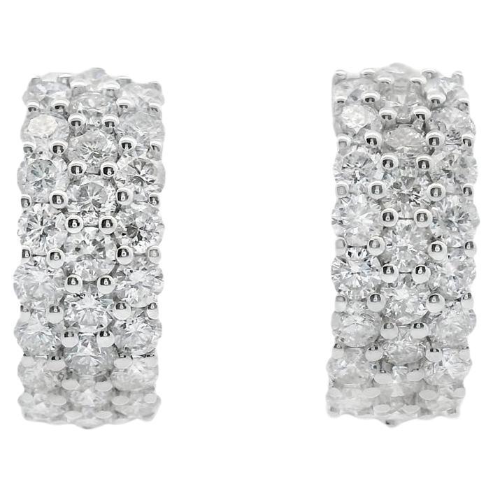 Diamond Inside-Out Hoop Earrings 4.00ct in 14K White Gold en venta