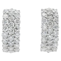 Diamond Inside-Out Hoop Earrings 4.00ct in 14K White Gold