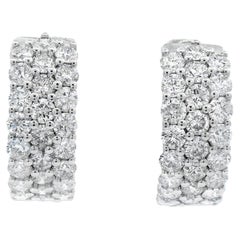 Diamond Inside-Out Hoop Earrings 4.00ct in 14K White Gold