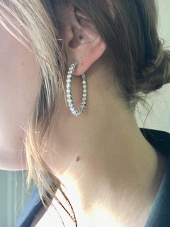 Diamond Inside Out Hoop Earrings 6 Carat