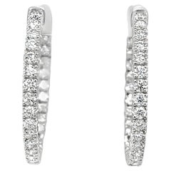 Diamond "Inside-Out" Hoop Earrings in 14k White Gold, 2.05 Carats Total