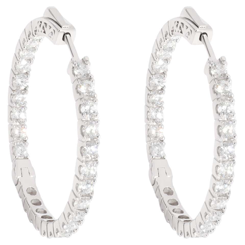 Tiffany and Co. Diamond Inside Out Hoop Earrings in Platinum '1.10 ...