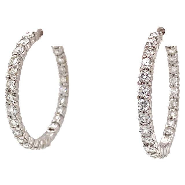 Inside Out Diamond Hoop Earrings For Sale at 1stDibs | m inside diamond ...