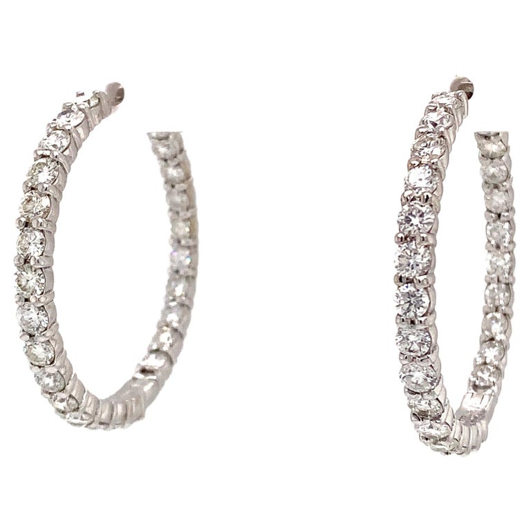 Hoops Diamond Inside Out Earrings For Sale at 1stDibs