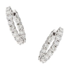 Diamond Inside-Out White Gold Hoop Earrings Diamond Inside-Out White Gold Hoop Earrings
