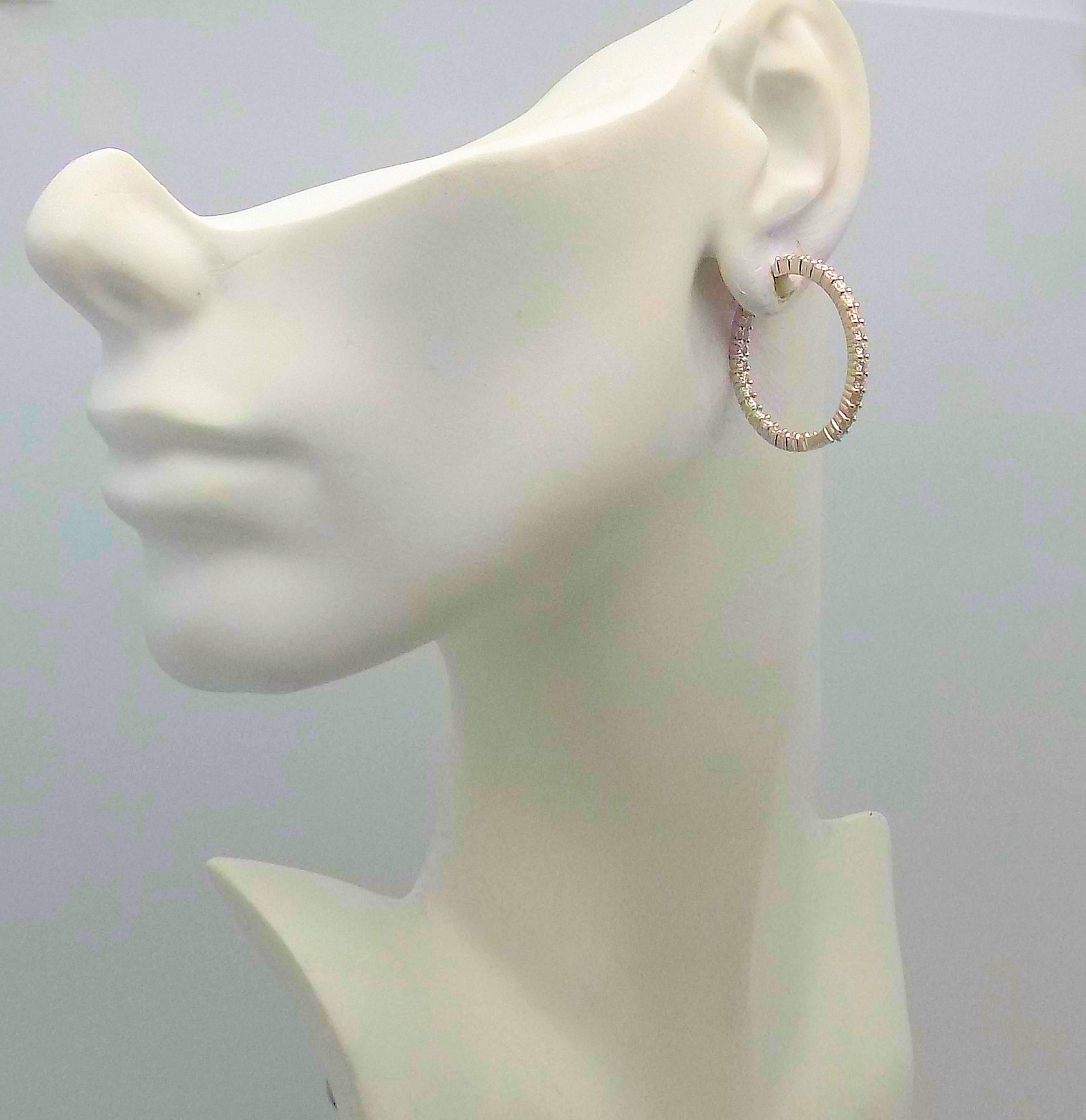 Round Cut Diamond Inside-Outside Hoop Earrings by Roberto Coin