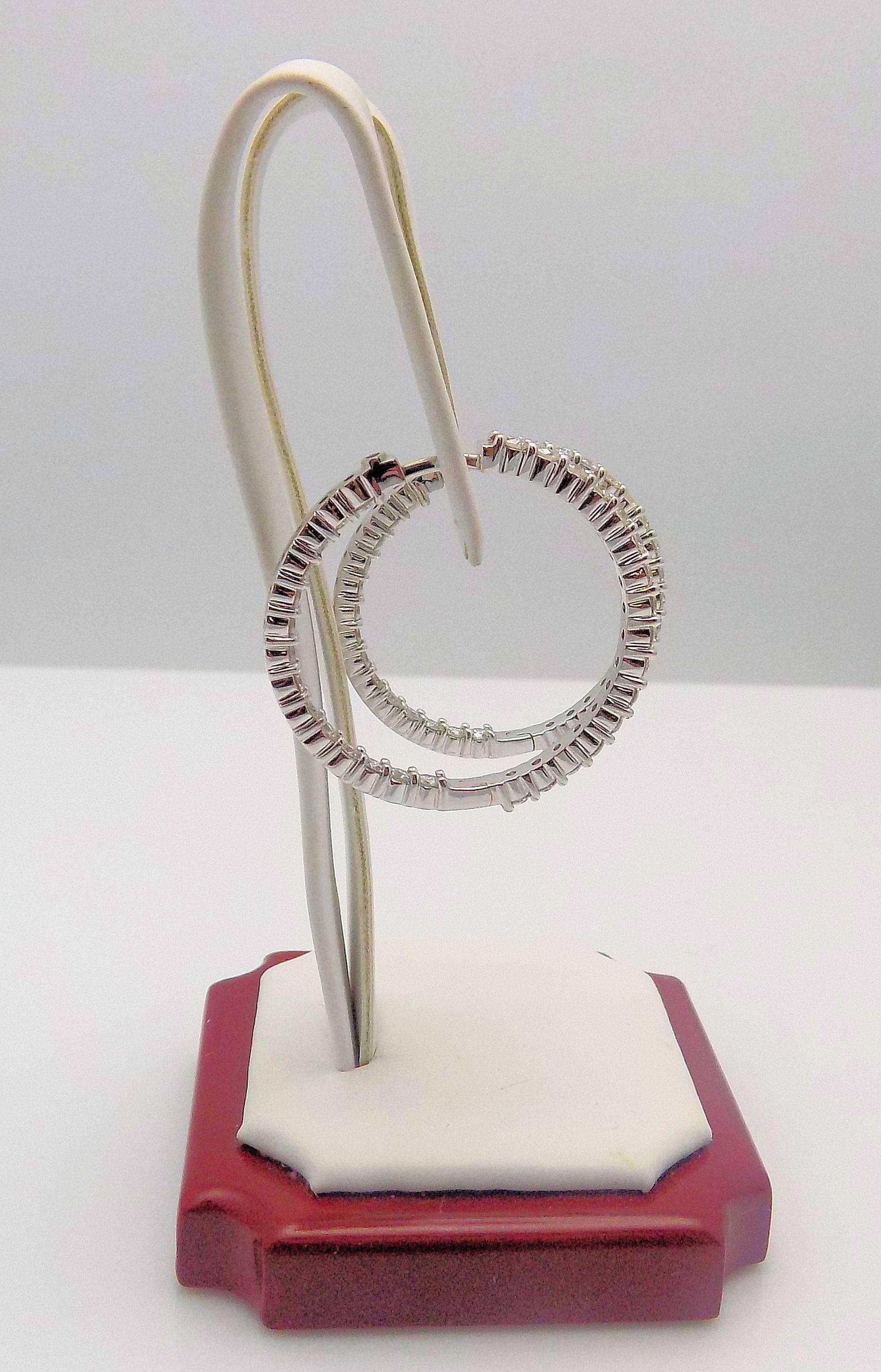 Women's Diamond Inside-Outside Hoop Earrings by Roberto Coin