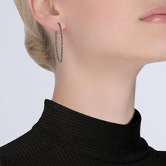 Diamond Inside-Outside Hoop Earrings in 14 Karat White Gold