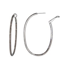 Diamond Inside-Outside Hoop Earrings in 14 Karat White Gold