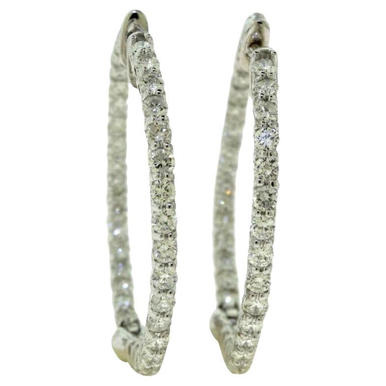 Diamante Dentro Fuera Aros Oro Blanco