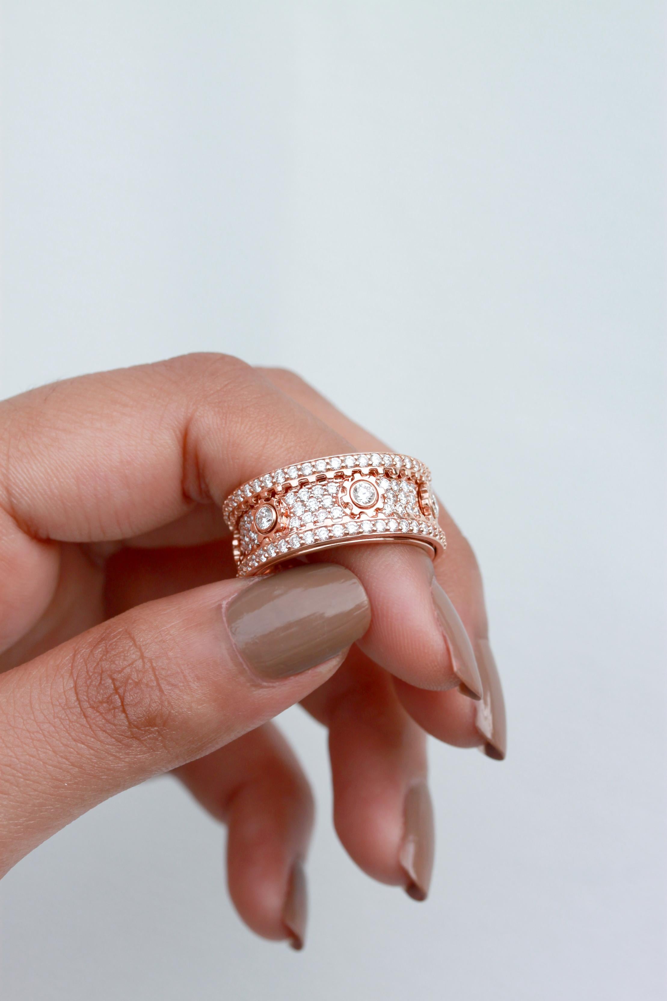 diamond gear fidget ring