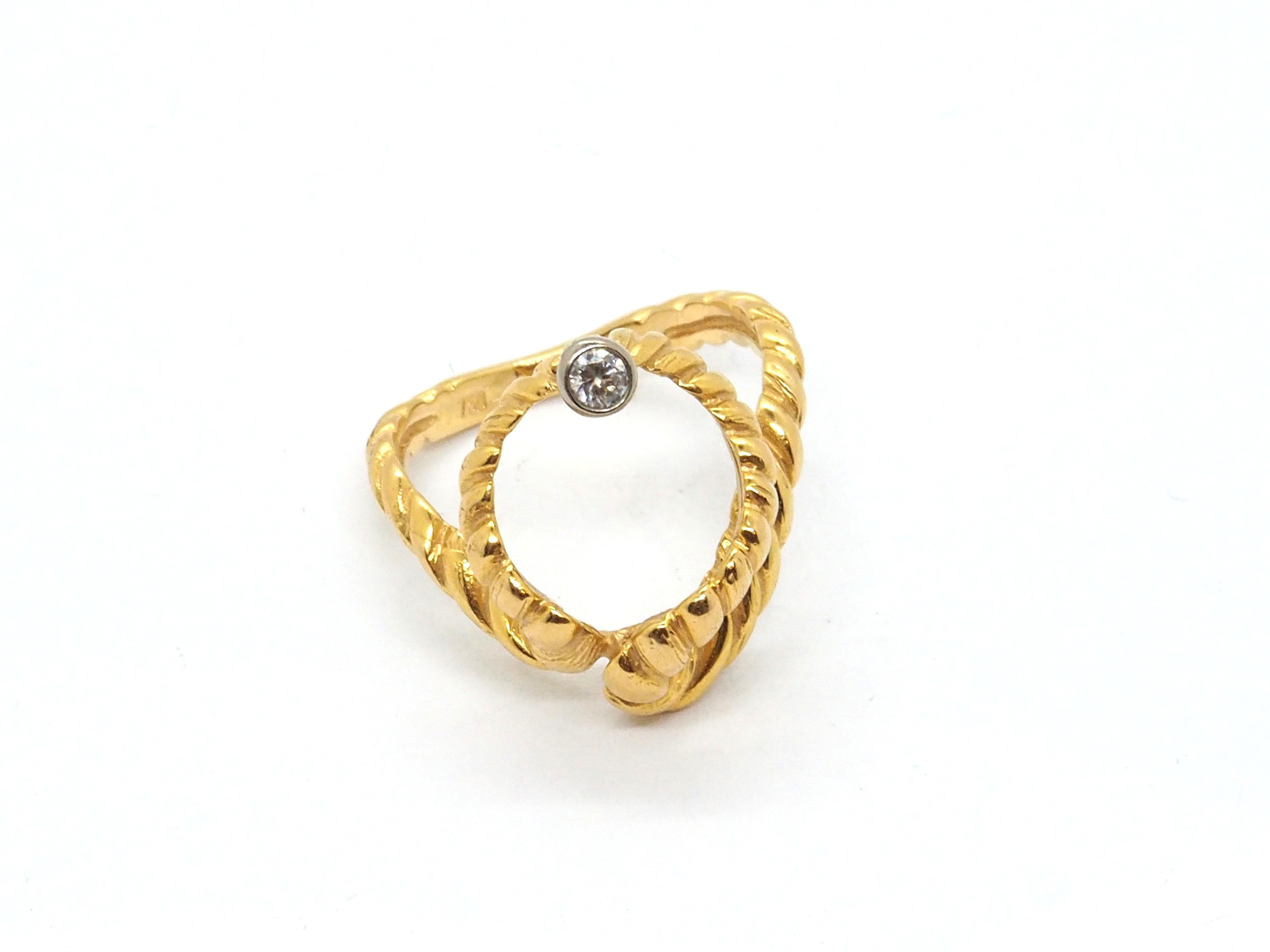 Diamond Interchangeable Bills 18 Karat Yellow Gold Gilbert Albert Ring In Excellent Condition For Sale In Geneva, CH
