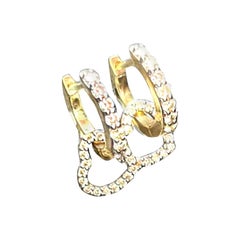 Pendientes en forma de aro de oro amarillo de 14 quilates (o 18 quilates bajo pedido) con diamantes entrelazados