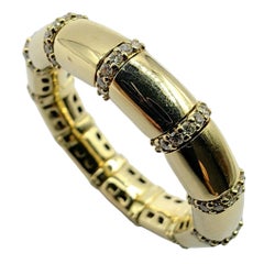 Diamond Interval Flexible Expandable Eternity Band Ring in 14K/18K Gold/Platinum
