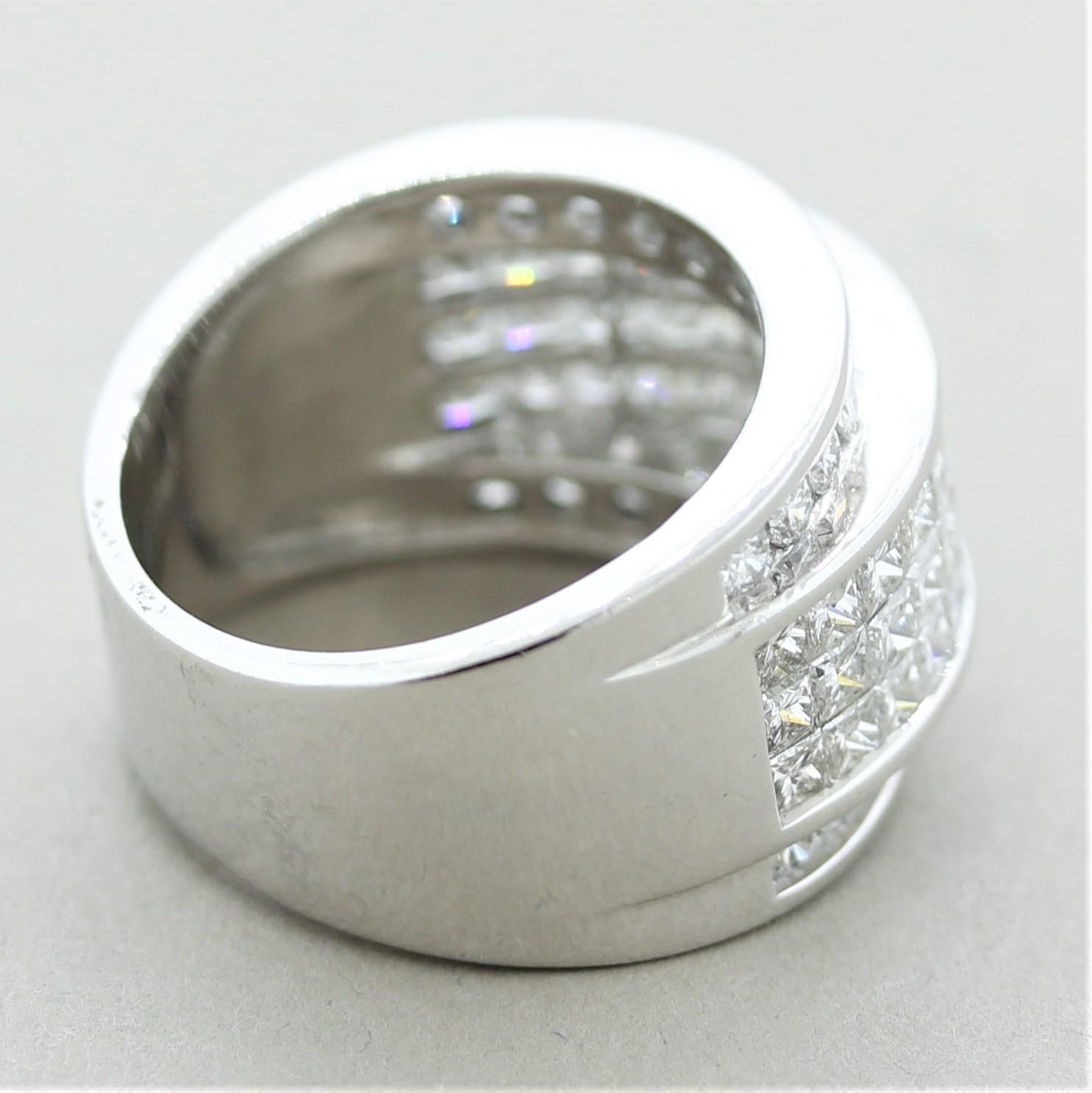 Diamond Invisible-Set Gold Band Ring 1