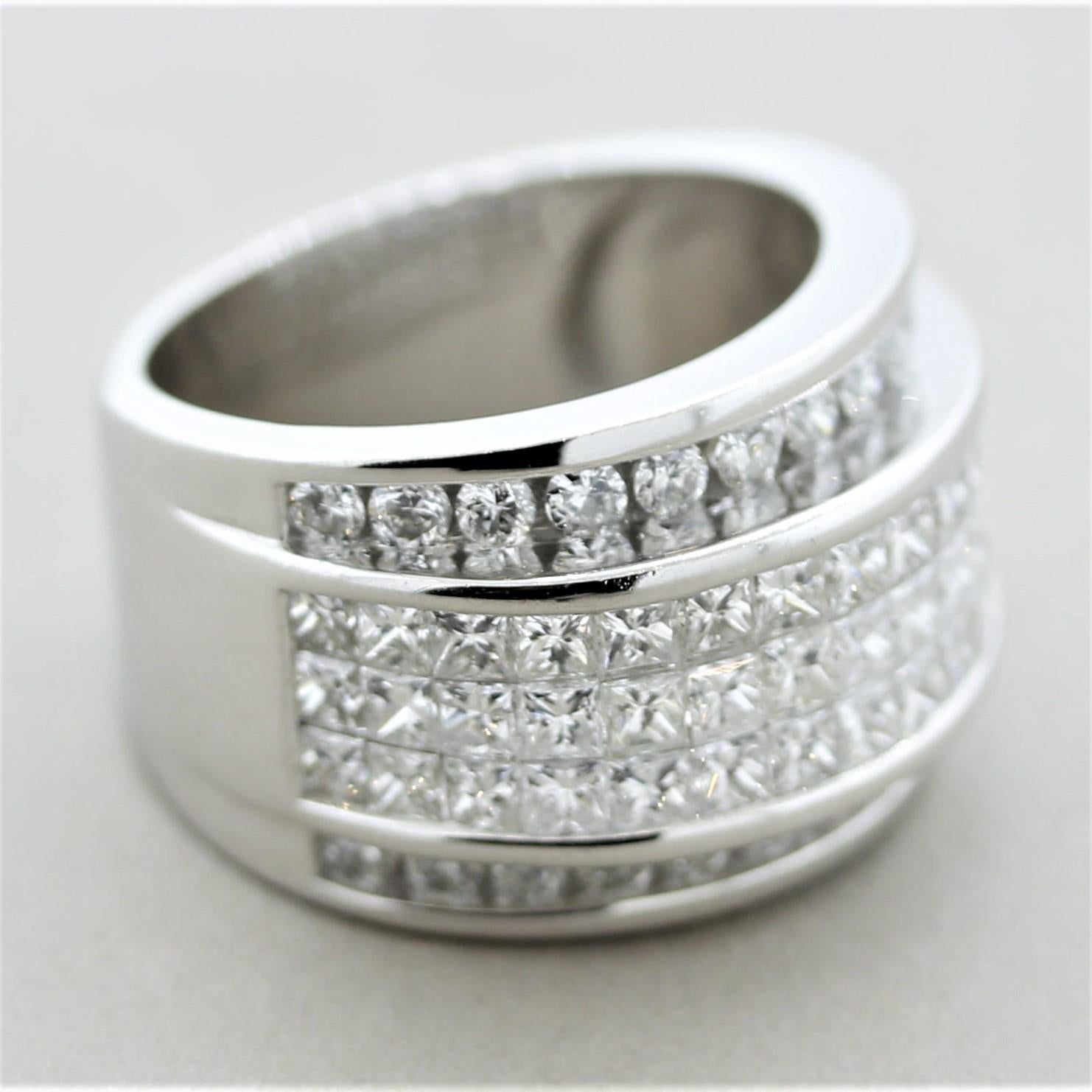 Diamond Invisible-Set Gold Band Ring 2