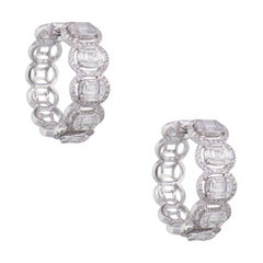 Diamond Invisible Set Halo Hoop Earrings