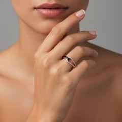 Diamond Ivory Enamel 14K (or 18k upon request) Yellow Gold Open Wrap Ring