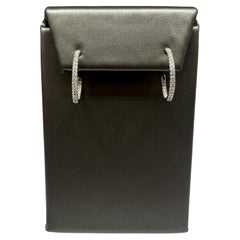 Diamond J-Hoop Earrings in 14kt Yellow Gold – 0.30ctw, 18mm, New