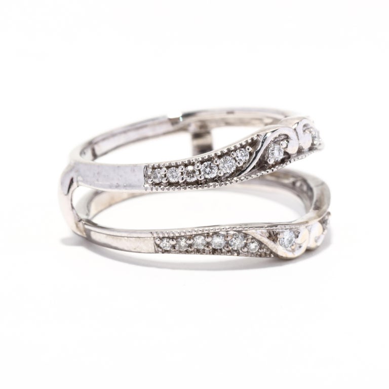 Diamond Jacket Ring, 14K White Gold, Diamond Enhancer For Sale at 1stDibs