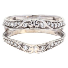 Vintage Diamond Jacket Ring, 14K White Gold, Diamond Enhancer