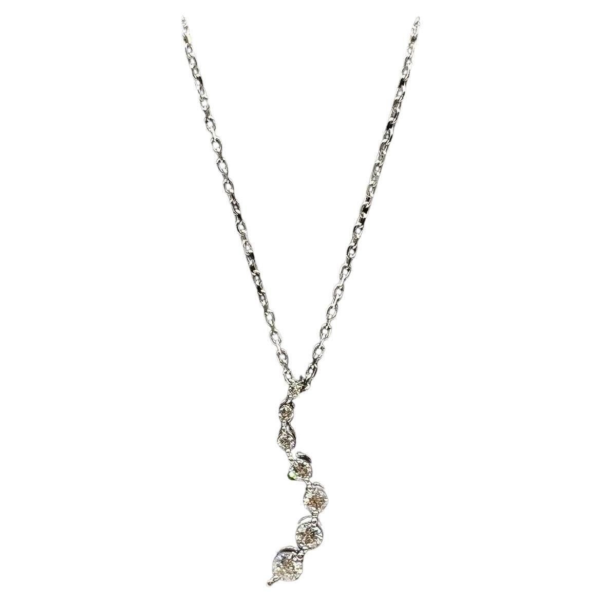 Diamond Journey Necklace in 10kt White Gold – 0.25ctw, 18in, New