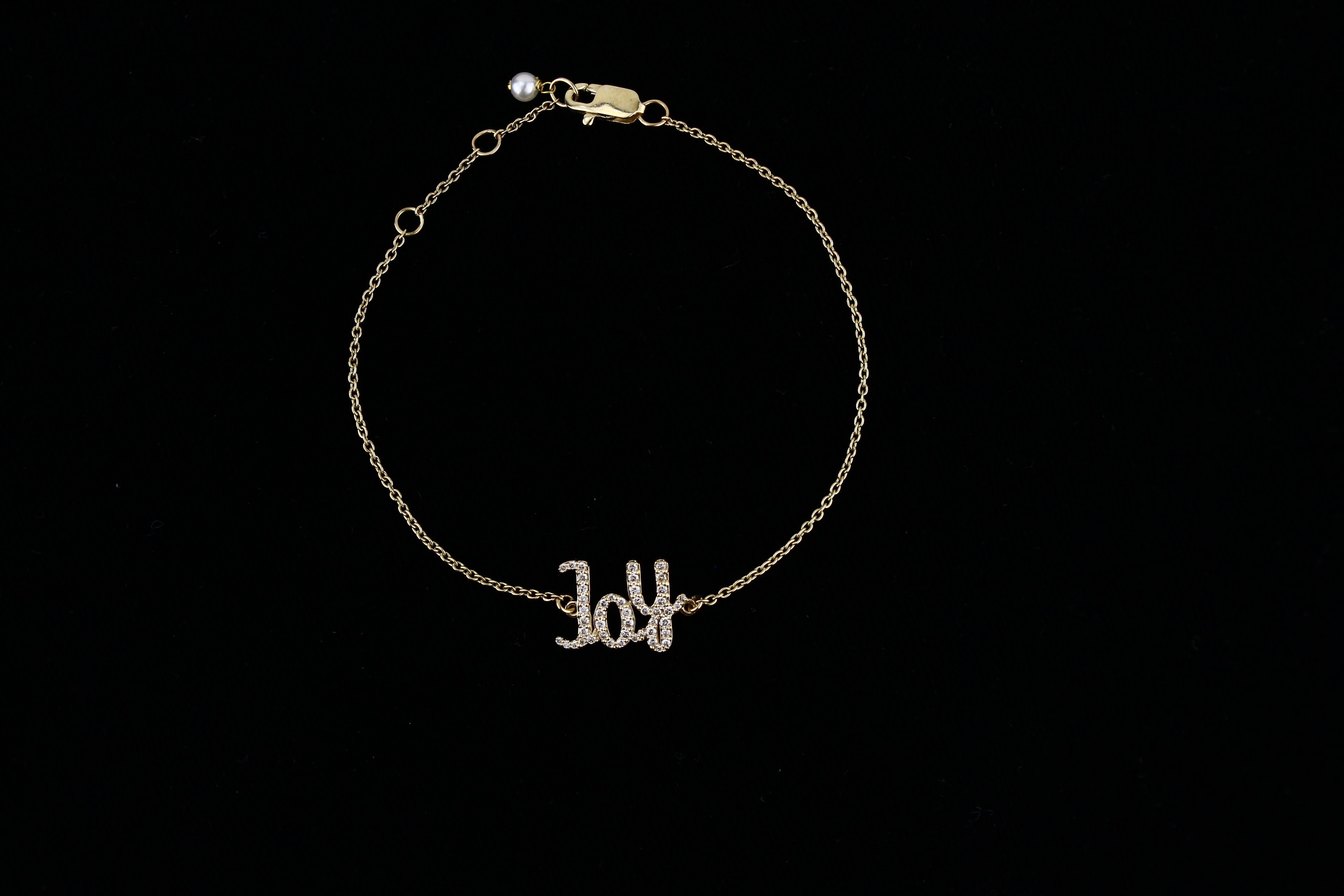 Diamond Joy Charm Bracelet in 18k Solid Gold For Sale 5