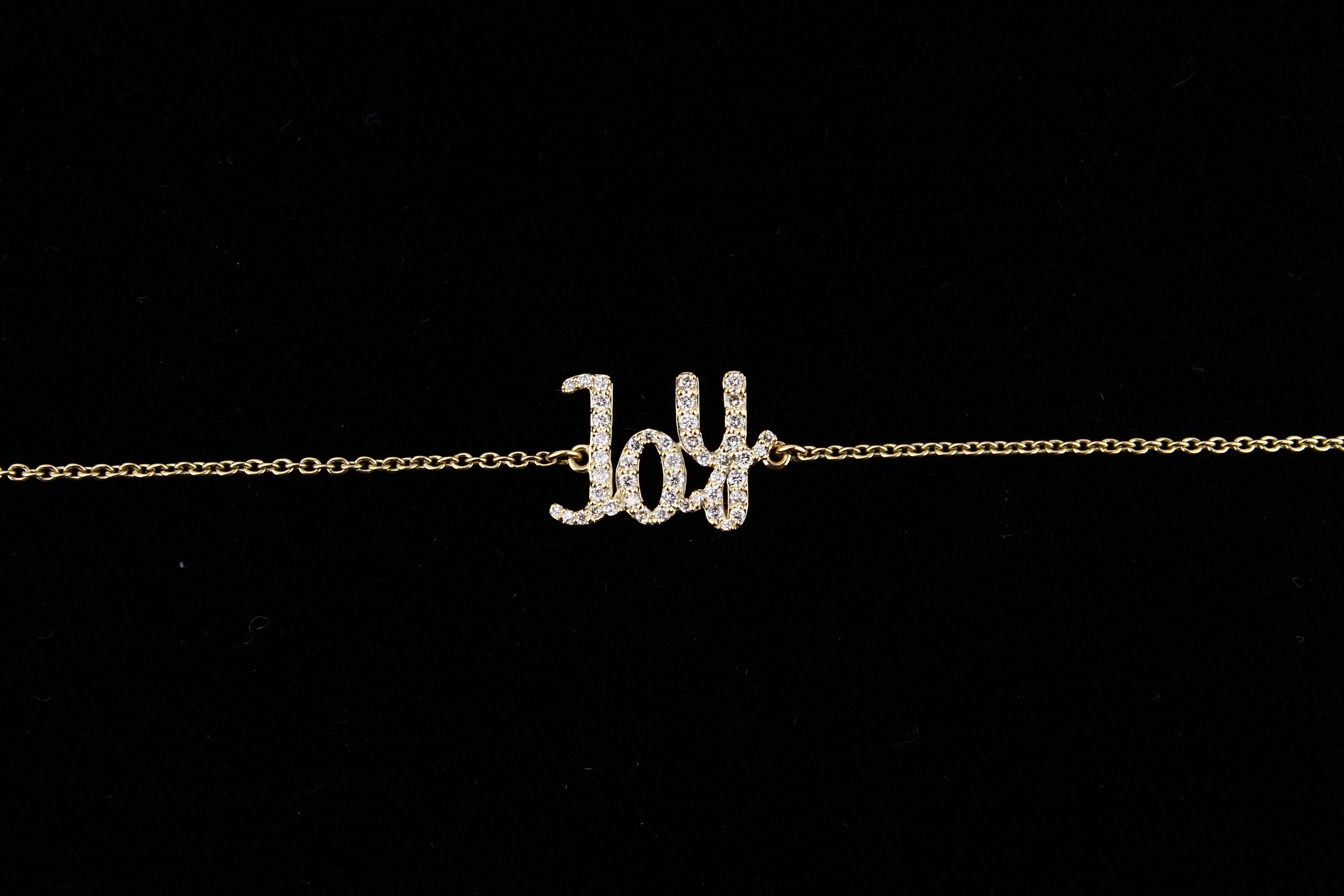 Diamond Joy Charm Bracelet in 18k Solid Gold For Sale 7