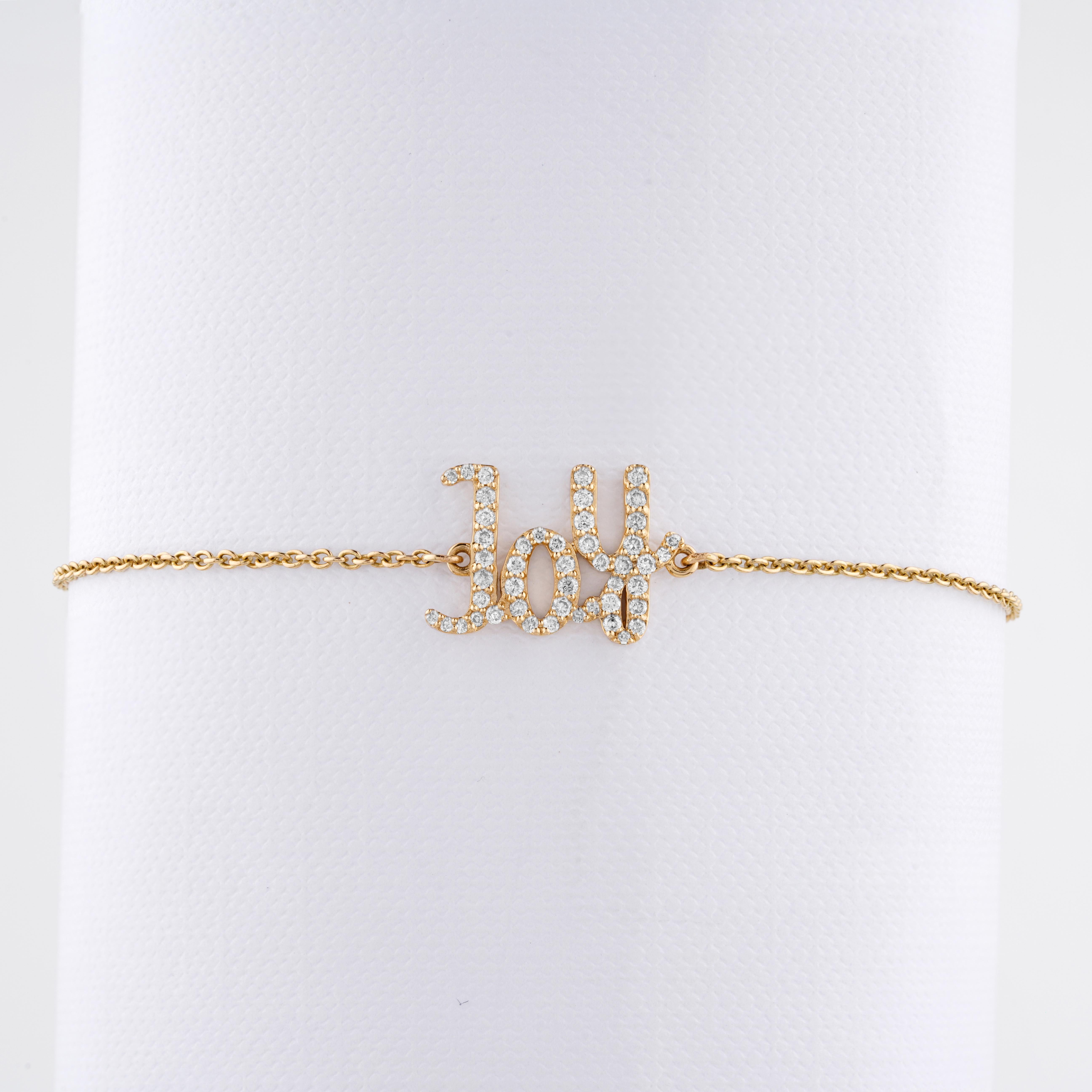 Diamond Joy Charm Bracelet in 18k Solid Gold For Sale 3
