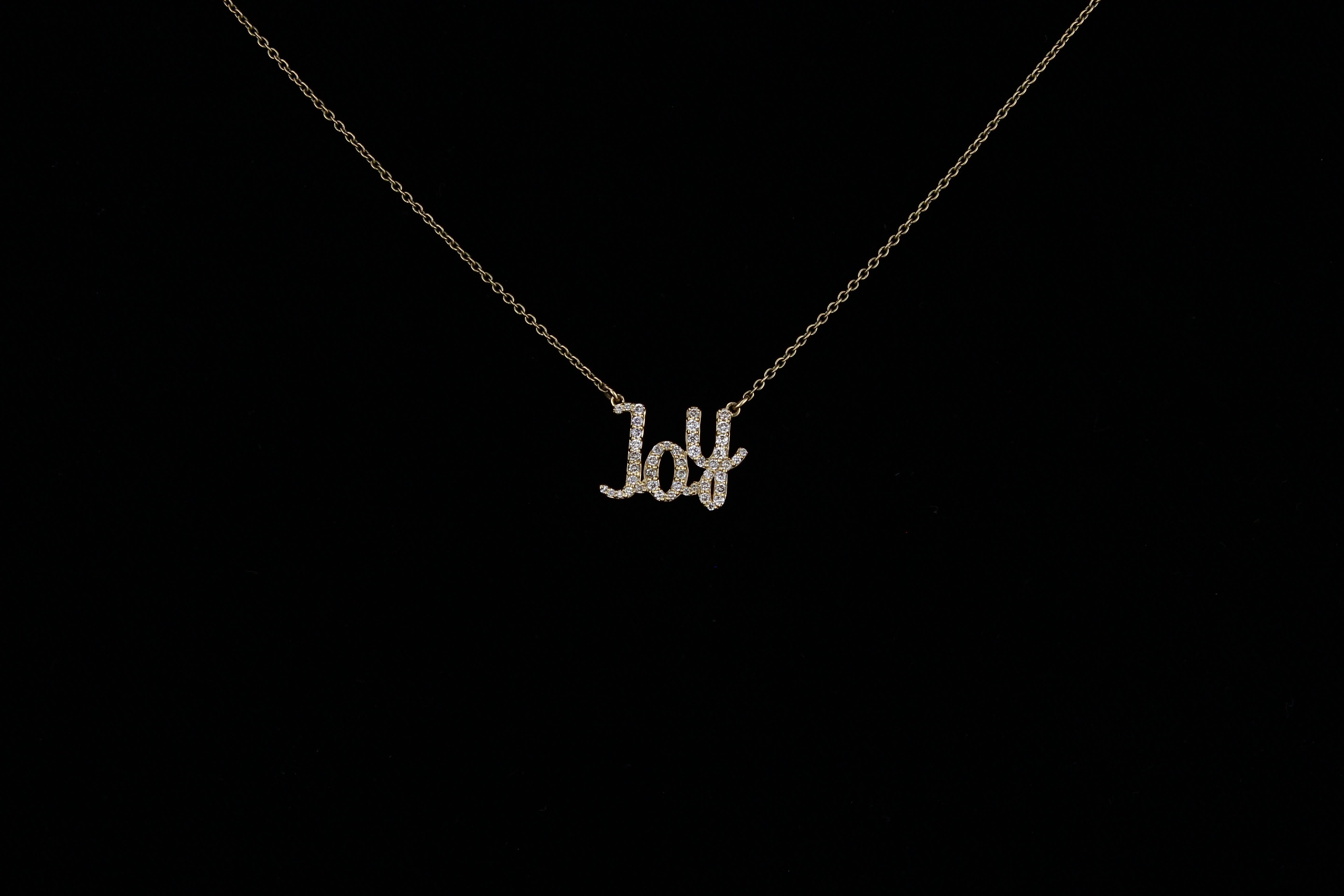 Women's Diamond Joy Pendant Necklace in 18k Solid Gold For Sale