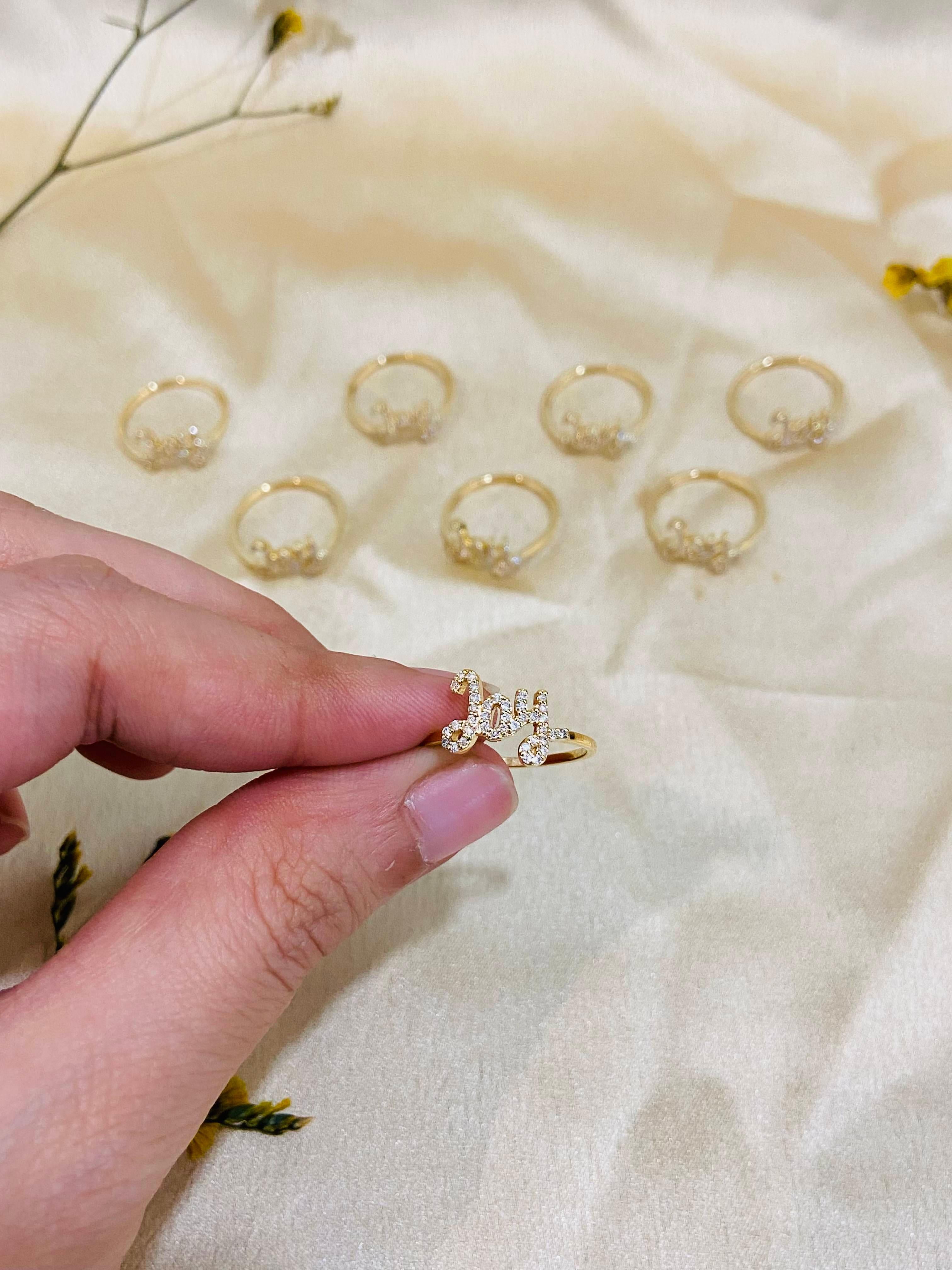 Im Angebot: Diamant-Freude Ring Set in 18K massivem Gold () 13