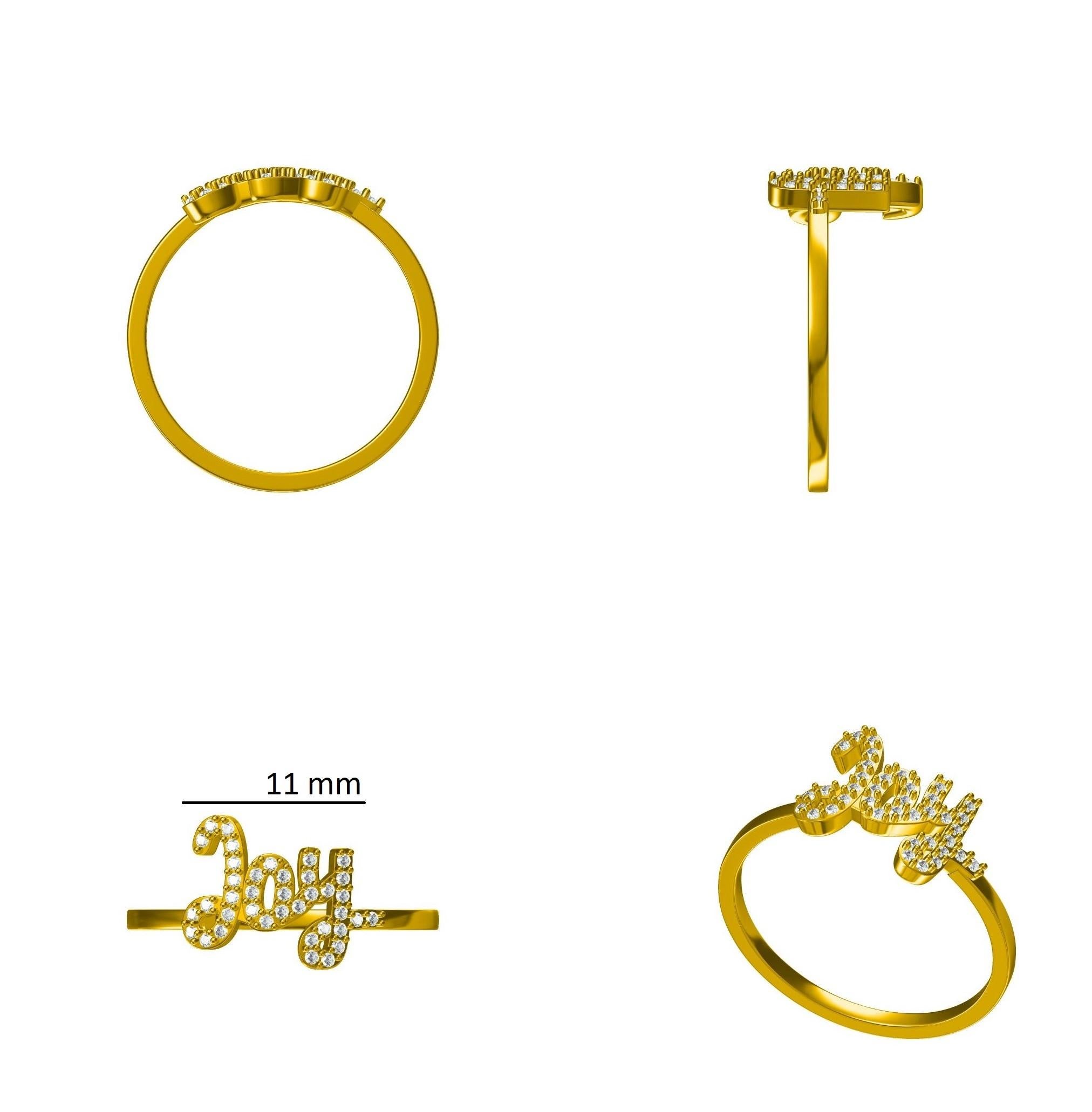 Im Angebot: Diamant-Freude Ring Set in 18K massivem Gold () 16