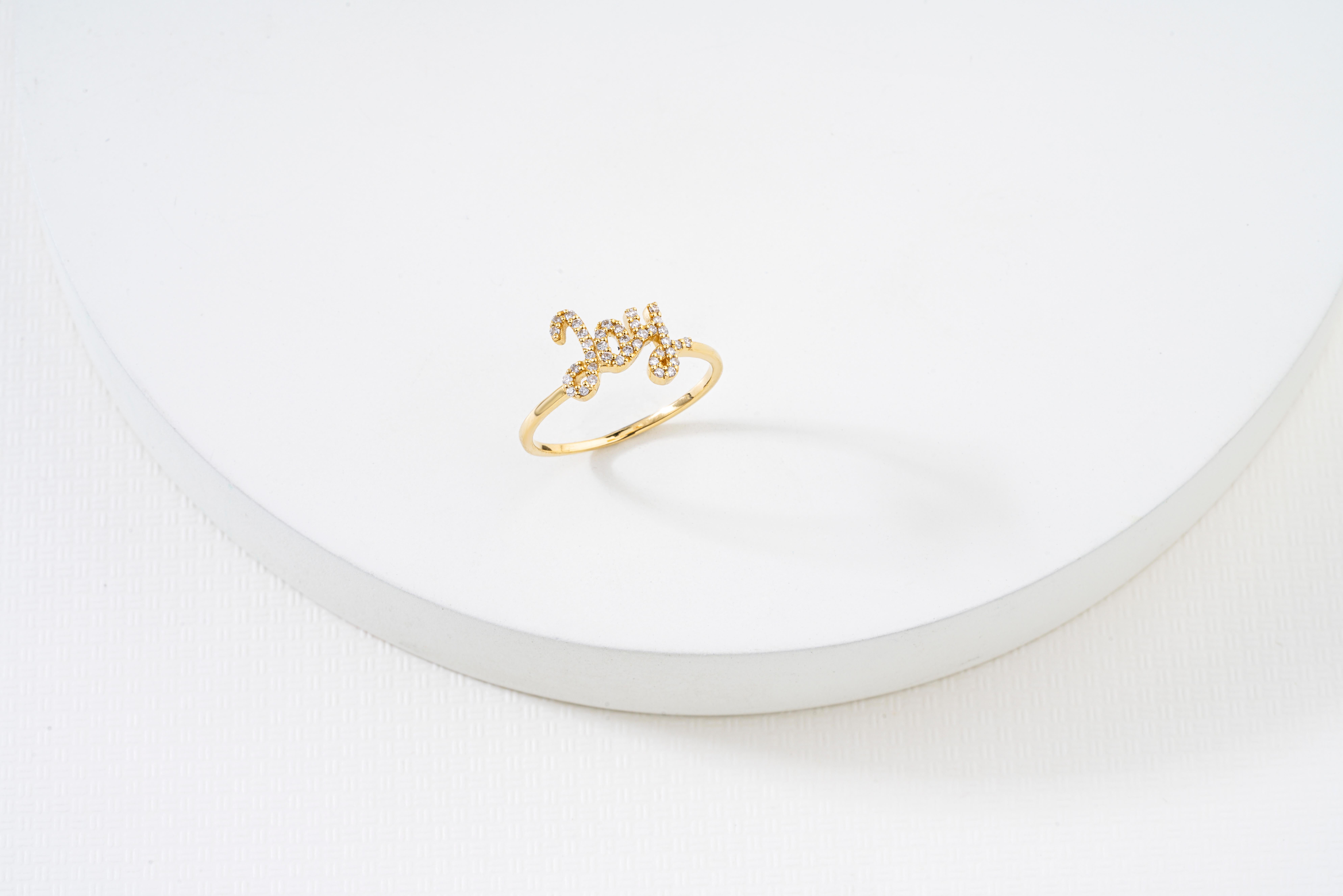 For Sale:  Diamond Joy Ring Set In 18K Solid Gold 7