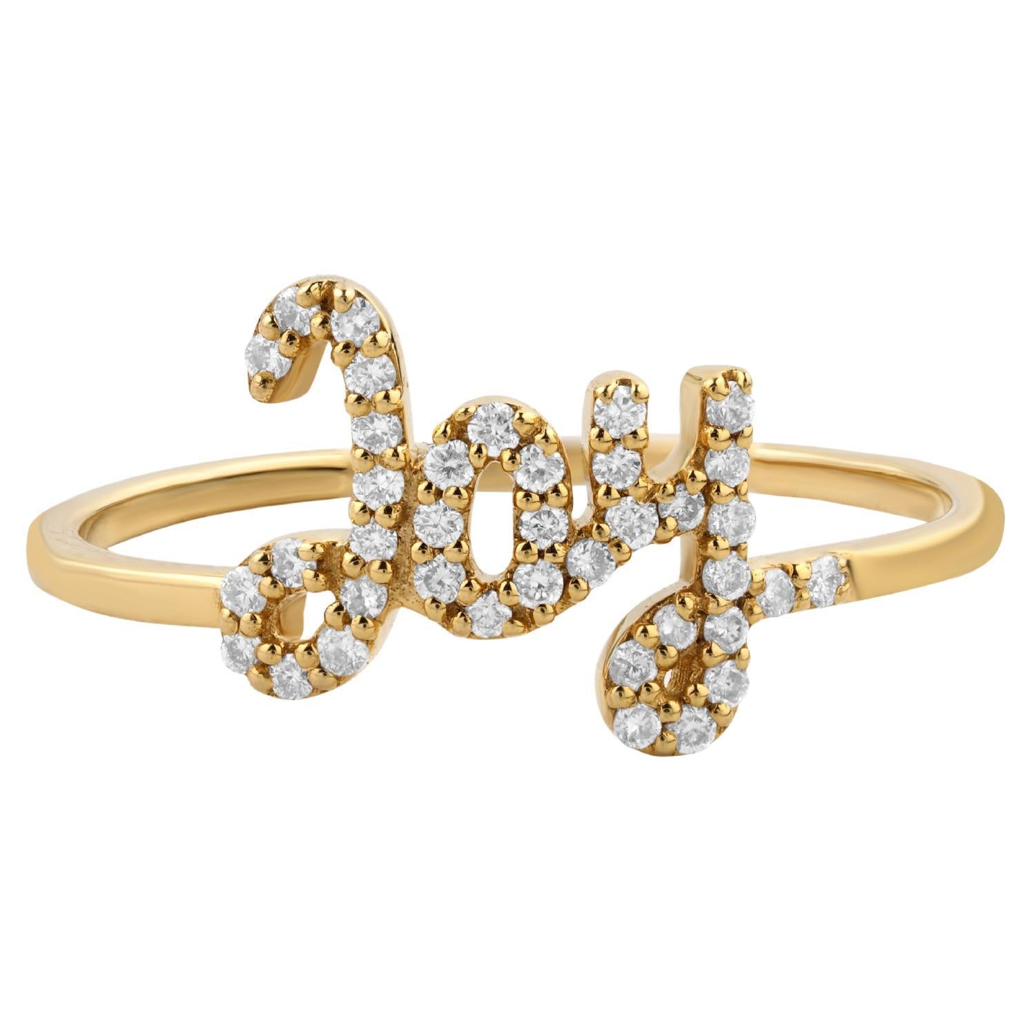 For Sale:  Diamond Joy Ring Set In 18K Solid Gold