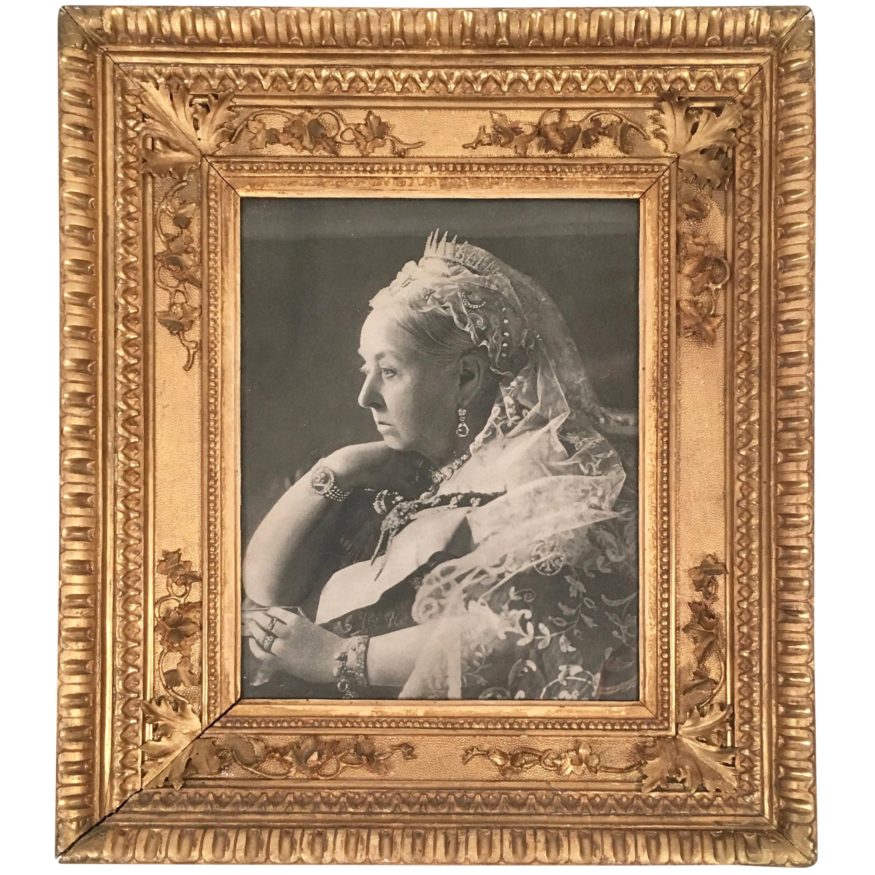 Diamond Jubilee Portrait of Queen Victoria in Antique Giltwood Frame