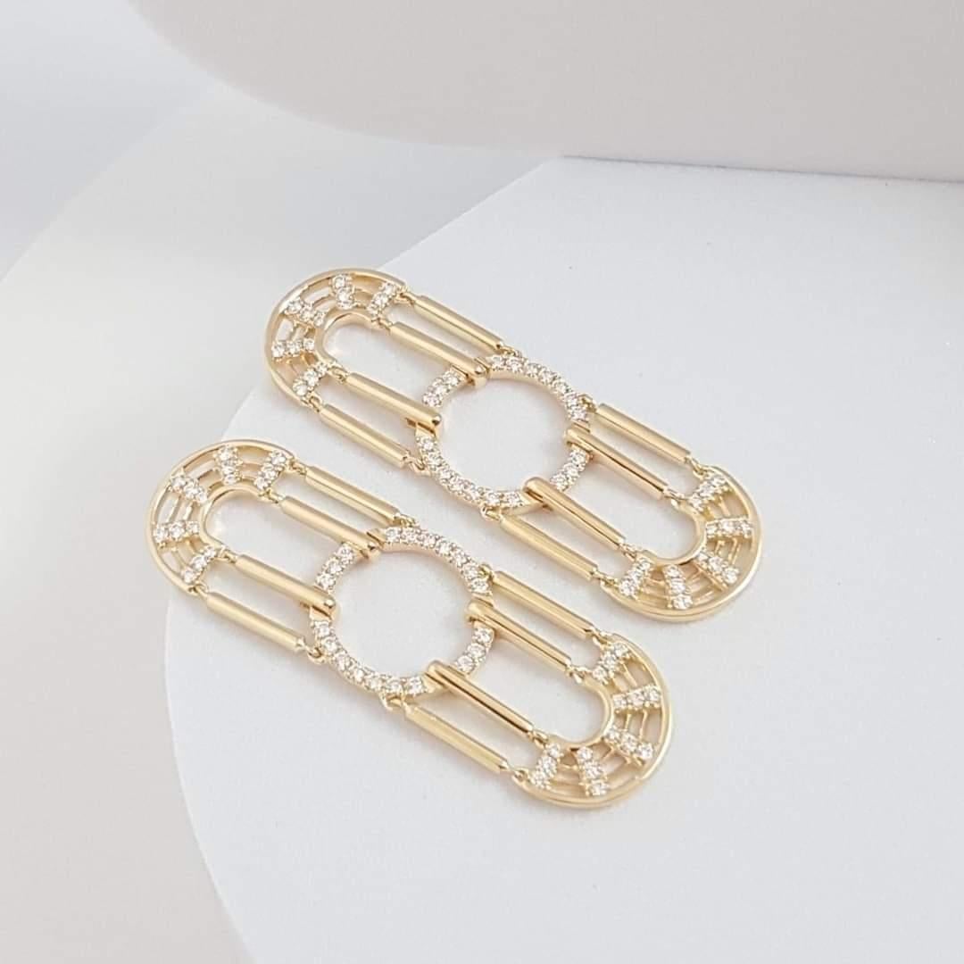 Women's Diamond Kaleidoscope Earrings in 18K Gold Settings For Sale