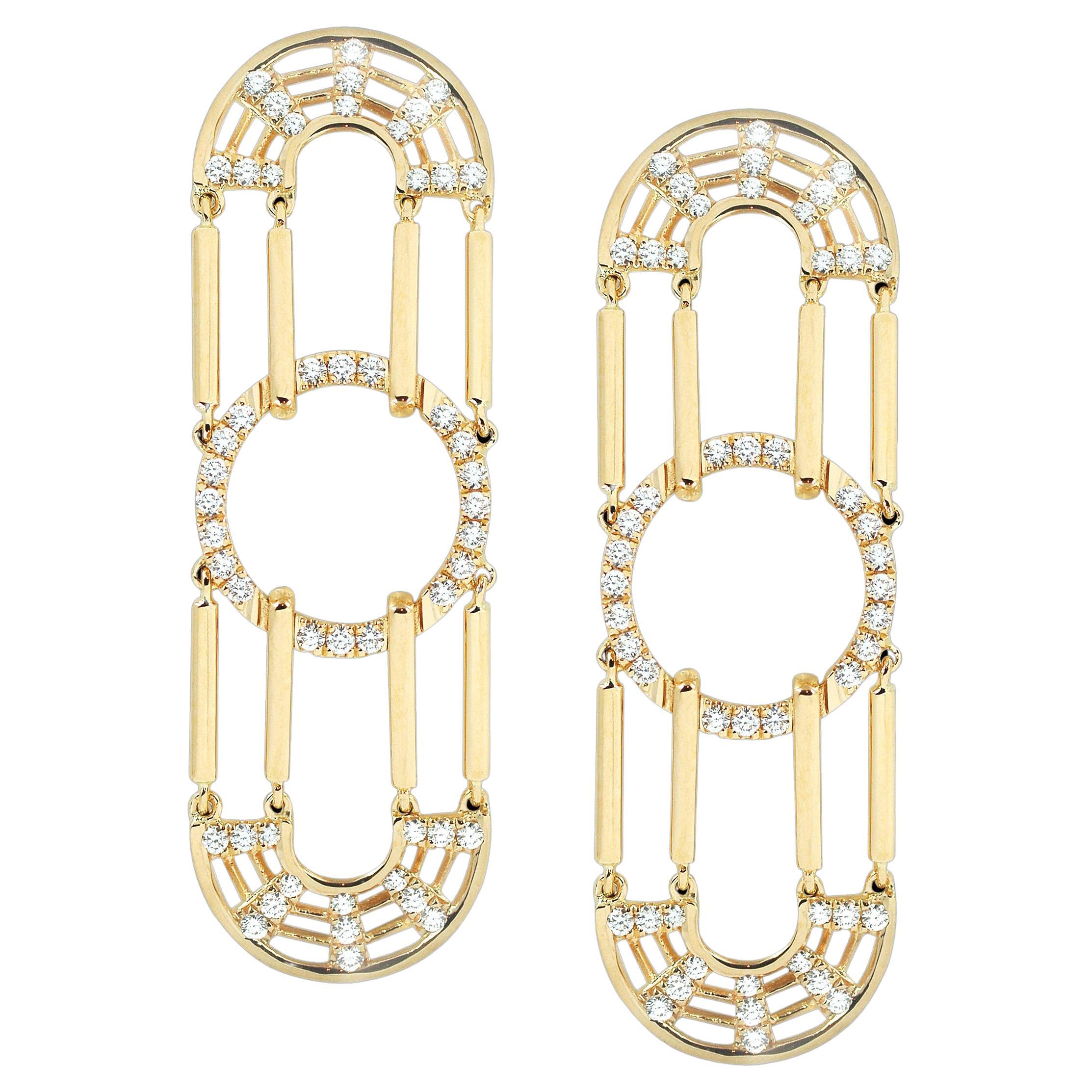 Diamond Kaleidoscope Earrings in 18K Gold Settings