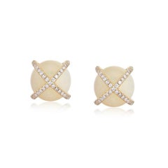 Diamantdrachen 14K (oder 18k auf Anfrage) Weißgold-Ohrstecker