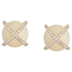 Diamantdrachen 14K (oder 18k auf Anfrage) Weißgold-Ohrstecker