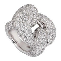 Diamond Knot Cocktail Ring 5.37 Carat