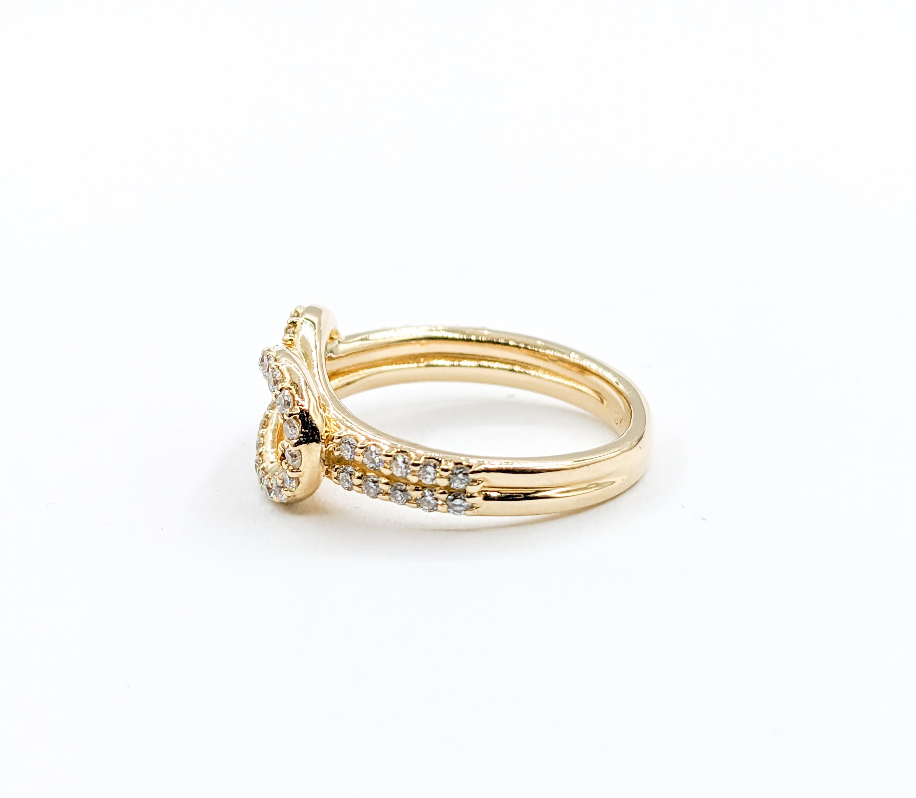 Diamond Knot Ring in 14K Gold For Sale 1