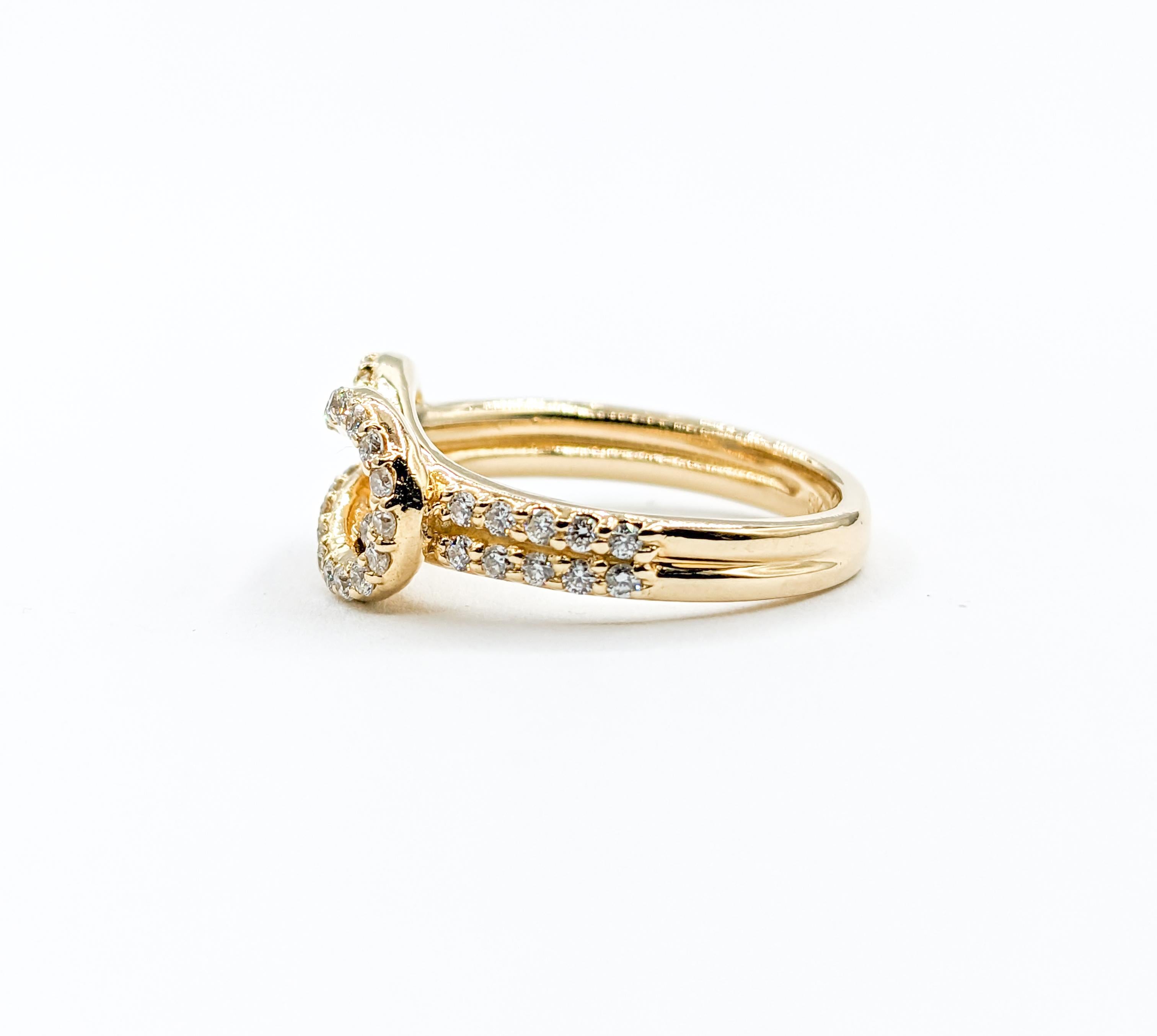 Diamond Knot Ring in 14K Gold For Sale 2