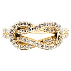 Diamond Knot Ring in 14K Gold